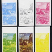 Staffa 1977 Wild Animals 2p (Mara & Anteater) set of 6 imperf progressive colour proofs comprising the 4 individual colours plus 2 and all 4-colour composites unmounted mint