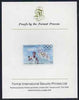 Barbuda 1984 Olympic Games $5 (Flag & Torch) imperf proof mounted on Format International proof card (as SG 733)