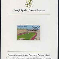 Barbuda 1984 Olympic Games $2.50 imperf proof mounted on Format International proof card (as SG 732)