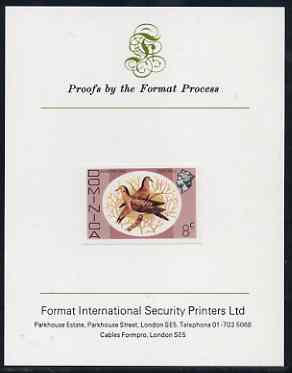 Dominica 1975-78 Zenaida Dove 8c imperf proof mounted on Format International proof card (as SG 497)