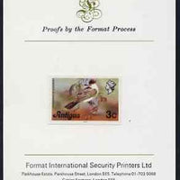 Antigua 1976 Loggerhead Kingbird 3c (with imprint) imperf proof mounted on Format International proof card (as SG 472B)