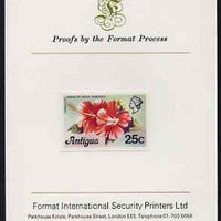 Antigua 1976 Hibiscus 25c (without imprint) imperf proof mounted on Format International proof card (as SG 479A)