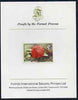 Antigua 1976 Flames of the Wood 35c (with imprint) imperf proof mounted on Format International proof card (as SG 480B)