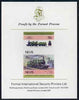 Nevis 1985 Locomotives #4 (Leaders of the World) Nord L'outrance 75c imperf se-tenant proof pair mounted on Format International proof card