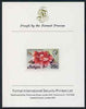 Antigua 1976 Hibiscus 25c (with imprint) imperf proof mounted on Format International proof card (as SG 479B)