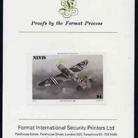 Nevis 1986 Spitfire $4 (Mark XXIV) imperf proof mounted on Format International proof card (as SG 375),