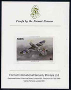 Nevis 1986 Spitfire $4 (Mark XXIV) imperf proof mounted on Format International proof card (as SG 375),