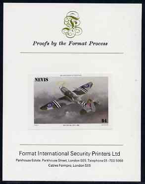 Nevis 1986 Spitfire $4 (Mark XXIV) imperf proof mounted on Format International proof card (as SG 375),