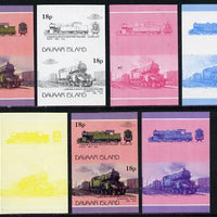 Davaar Island 1983 Locomotives #1 L&SW Class H16 4-6-2T loco 18p set of 7 imperf se-tenant progressive colour proofs comprising the 4 individual colours plus 2, 3 and all 4-colour composites unmounted mint