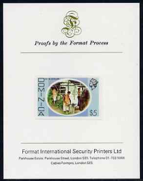 Dominica 1975-78 Bay Oil Distillery $5 imperf proof mounted on Format International proof card (as SG 506)