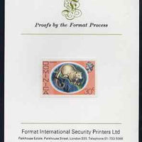 Dominica 1975-78 Common Opossum (Manicou) 30c imperf proof mounted on Format International proof card (as SG 501)