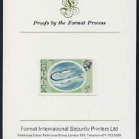 Dominica 1975-78 Gare Fish 5c imperf proof mounted on Format International proof card (as SG 495)