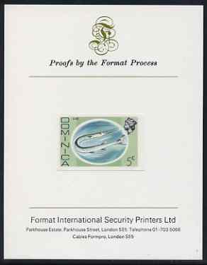 Dominica 1975-78 Gare Fish 5c imperf proof mounted on Format International proof card (as SG 495)