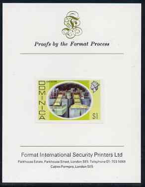Dominica 1975-78 Lime Factory $1 imperf proof mounted on Format International proof card (as SG 504)