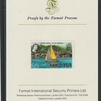 Grenada 1968-71 Yachting 75c imperf proof mounted on Format International proof card (as SG 317a)