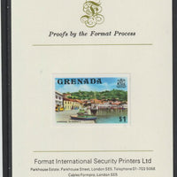 Grenada 1975 Carenage $1 imperf proof mounted on Format International proof card (as SG 664)