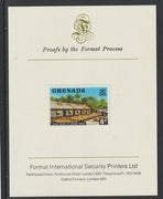 Grenada 1975 Cocoa Beans 6c imperf proof mounted on Format International proof card (as SG 654)