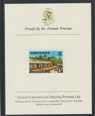 Grenada 1975 Cocoa Beans 6c imperf proof mounted on Format International proof card (as SG 654)