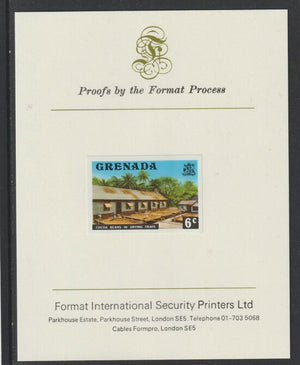 Grenada 1975 Cocoa Beans 6c imperf proof mounted on Format International proof card (as SG 654)