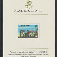 Grenada 1975 Fishermen 15c imperf proof mounted on Format International proof card (as SG 658)