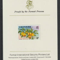 Grenada 1975 Nutmegs 8c imperf proof mounted on Format International proof card (as SG 655)