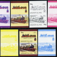 Davaar Island 1983 Locomotives #1 GWR Badminton Class 4-4-0 loco 56p set of 7 imperf se-tenant progressive colour proofs comprising the 4 individual colours plus 2, 3 and all 4-colour composites unmounted mint