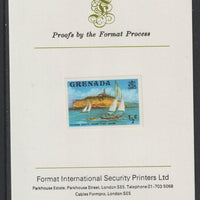 Grenada 1975 Yachts 1/2c imperf proof mounted on Format International proof card (as SG 649)