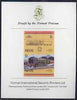Nevis 1983 Locomotives #1 (Leaders of the World) Britannia $1 imperf se-tenant proof pair mounted on Format International proof card (as SG 144a)