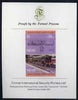 Nevis 1983 Locomotives #1 (Leaders of the World) Evening Star $1 imperf se-tenant proof pair mounted on Format International proof card