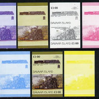 Davaar Island 1983 Locomotives #1 Chesapeake & Ohio Class H8 2-6-6-6 loco £1 set of 7 imperf se-tenant progressive colour proofs comprising the 4 individual colours plus 2, 3 and all 4-colour composites unmounted mint