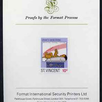 St Vincent 1987 Child Health 10c (as SG 1049) imperf proof mounted on Format International proof card