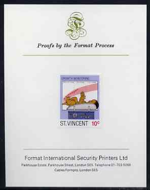 St Vincent 1987 Child Health 10c (as SG 1049) imperf proof mounted on Format International proof card