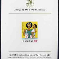 St Vincent 1987 Child Health 50c (as SG 1050) imperf proof mounted on Format International proof card