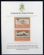 St Vincent - Bequia 1985 Warships of World War 2, $1 KM Admiral Graf Spee imperf se-tenant proof pair mounted on Format International proof card