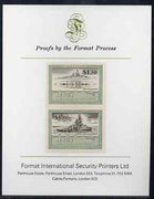 St Vincent - Bequia 1985 Warships of World War 2, $1.50 USS Nevada imperf se-tenant proof pair mounted on Format International proof card