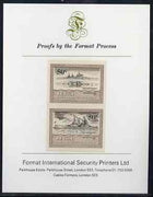 St Vincent - Bequia 1985 Warships of World War 2, 50c HMS Duke of York imperf se-tenant proof pair mounted on Format International proof card