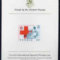Tuvalu 1988 Red Cross 50c imperf proof mounted on Format International proof card (as SG 520)