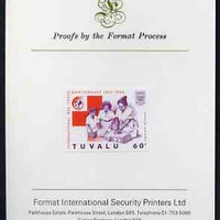 Tuvalu 1988 Red Cross 60c imperf proof mounted on Format International proof card (as SG 521)