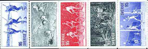 Sweden 1977 Keep Fit Activities se-tenant set of 5 (ex booklets) unmounted mint, SG 919a