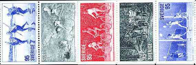 Sweden 1977 Keep Fit Activities se-tenant set of 5 (ex booklets) unmounted mint, SG 919a