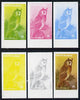 Staffa 1977 Birds of Prey #01 Long-Eared Owl 20p set of 6 imperf progressive colour proofs comprising the 4 individual colours plus 2 and all 4-colour composites unmounted mint