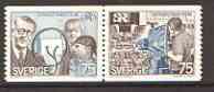 Sweden 1974 Broadcasting Corporation se-tenant set of 2 unmounted mint, SG 831a