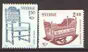 Sweden 1980 Nordic Countries' Postal Co-operation (Chair & Cradle) set of 2 unmounted mint, SG 1047-48