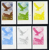 Staffa 1977 Birds of Prey #01 Honey Buzzard 40p set of 6 imperf progressive colour proofs comprising the 4 individual colours plus 2 and all 4-colour composites unmounted mint