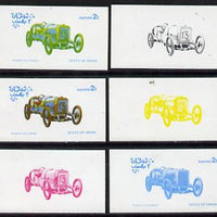 Oman 1976 Vintage Cars #1 2b (Peugeot 1912) set of 6 imperf progressive colour proofs comprising the 4 individual colours plus 2 and all 4-colour composites unmounted mint