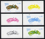 Oman 1976 Vintage Cars #1 5b (Renault 1.6hp 1902) set of 6 imperf progressive colour proofs comprising the 4 individual colours plus 2 and all 4-colour composites unmounted mint