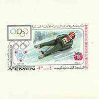 Yemen - Royalist 1968 Winter Olympics 4B (Garmisch Partenkirchen 1936 - Bob Sled) imperf individual de-luxe sheet unmounted mint Mi BL 98