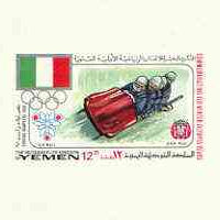 Yemen - Royalist 1968 Winter Olympics 12B (Cortina D'Ampezzo 1956 - Bob Sled) unmounted mint imperf individual de-luxe sheet Mi BL 101