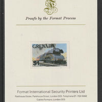 Grenada 1982 Famous Trains $1 German Federal Railway Steam Loco imperf proof mounted on Format International proof card as SG 1216
