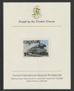 Grenada 1982 Famous Trains $1 German Federal Railway Steam Loco imperf proof mounted on Format International proof card as SG 1216
